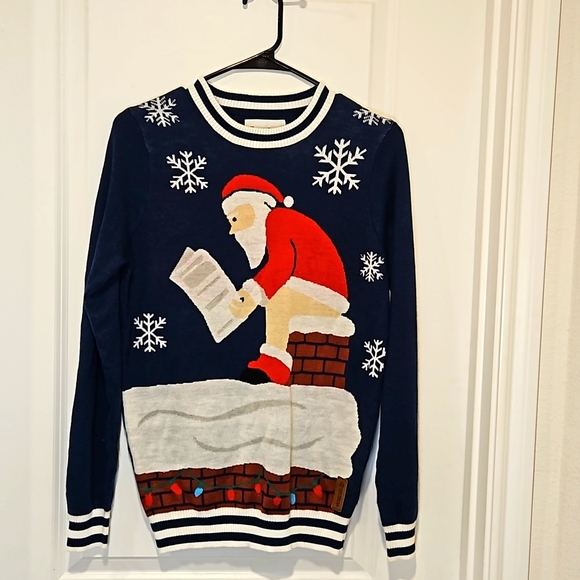 Tipsy Elf "ugly Christmas sweater " pooping Santa size M - Picture 3 of 11